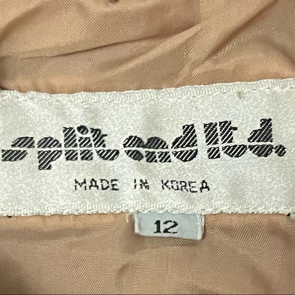 Vintage Split End Ltd Tan Suede Button Up Jacket Size 12 - Picture 3 of 3